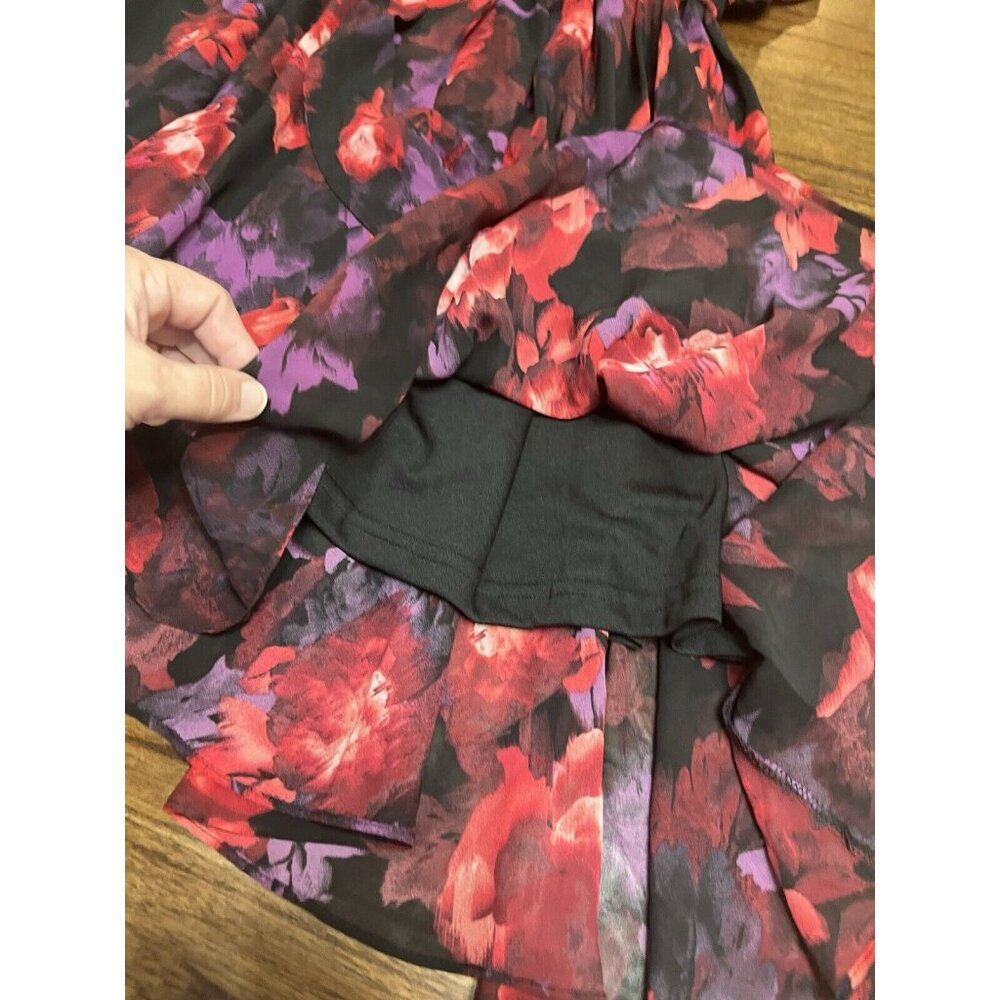 Jason Wu Floral Flowy Faux Wrap Dress Size 3x Long Sleeve - Picture 6 of 10